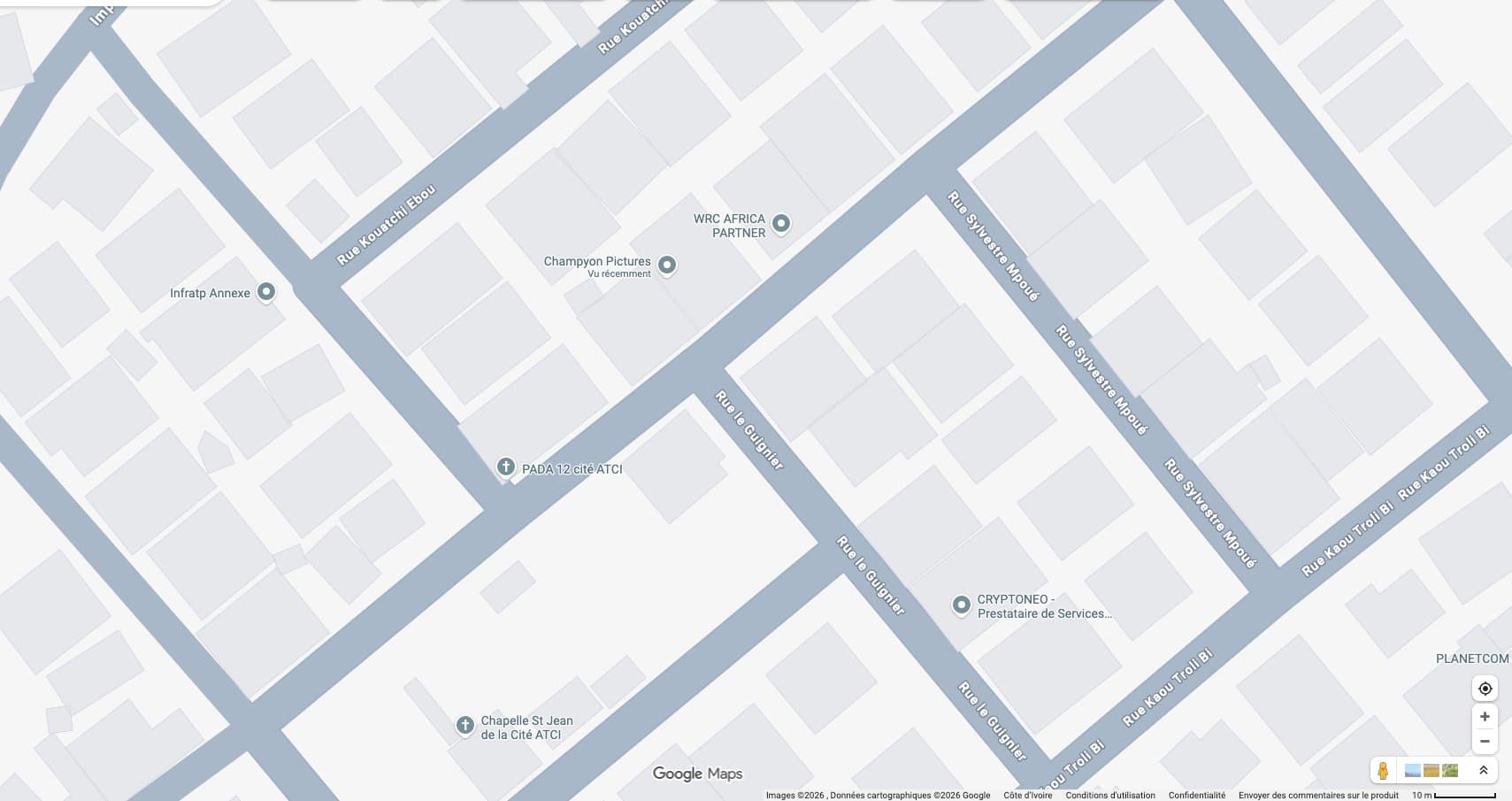 Carte du studio Champyon Pictures à Cocody Riviera Faya
