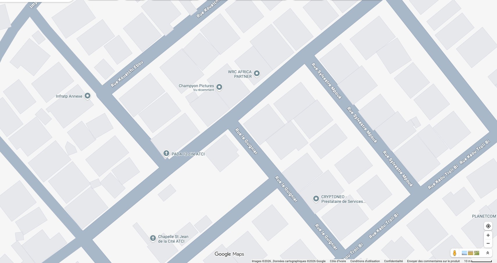 Carte du studio Champyon Pictures à Cocody Riviera Faya